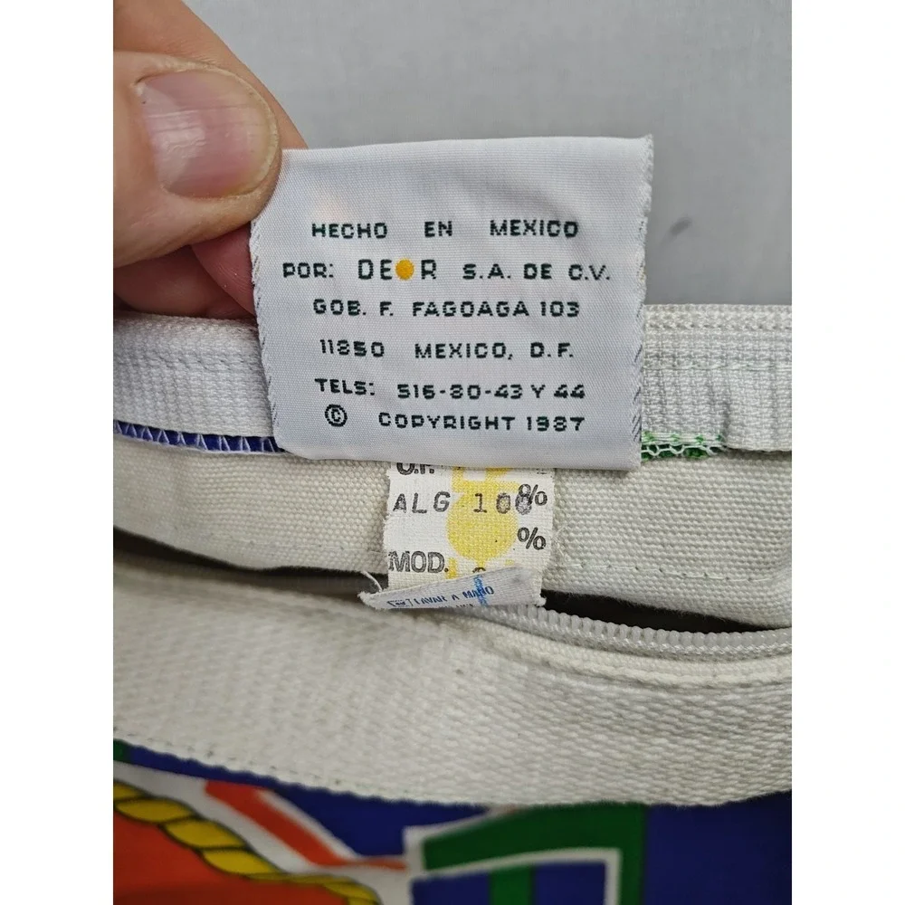 Vintage 1987 Poco Loco Club Mazatlan Mexico‎ Canvas Duffle Bag Parrot Neon 80s